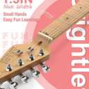 AKLOT Mini Kids Electric Guitar: 3/4 Size Guitar Kit for Beginners, 1.5in Narrow Neck for Small Hands, Easy to Play, Age 6-12, 36", 10W Amp, Gig Bag, Strap, Cable, Picks & Lesson Book (Pink)