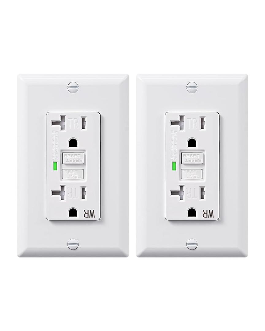 DEWENWILS 2 Pack 20 Amp GFCI Outlet, Self-Test GFI Receptacles with LED Indicator, Tamper Resistant & Weather Resistant, Wallplate and Screws Included, UL Listed, White