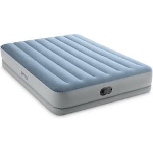 Intex 64159E Dura-Beam Plus Mid-Rise Air Mattress: Fiber-Tech - Queen Size - Built-in USB Electric Pump - 14in Bed Height - 600lb Weight Capacity