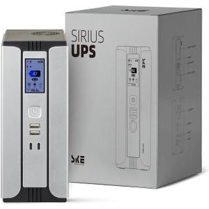 SKE Mini UPS 30000mAh Battery Backup & Surge Protector Uninterruptible Power Supply UPS for Router Modem PoE DC USB Type-C Ports Sirius