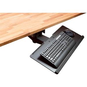 Monoprice Adjustable Ergonomic Keyboard Tray  With a 26.4 x 10in Full Size Platform, Extends Min 18.2in / Max 30.8in, Black - Workstream Collection