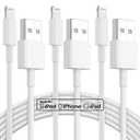 6 ft iPhone Charger 3pack, [Apple MFi Certified] USB to Lightning Cable 6ft, iPhone Charger Cord 6 Foot, 6 Feet Super Fast Apple Charging Cable for iPhone 14/13/12/11/Pro/13 Max/X/XS/XR/XS Max/8/7/XS (White)