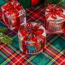 kanpura Red Glass Candy Jar Crystal Candy Dish with Lid Set of 3 Clear Glass Jar for Cookie, Coffee Beans, Snacks, Spices Mother Day Gift for Mom
