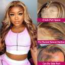Veally Body Wave Highlight Lace Front Wigs for Black Women 13X4X1 HD Transparent Lace Front Wigs with Pre Plucked Natrural Hairline and Baby Hair for Women (Brown Mix Blonde)