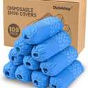DclobTop Shoe Covers Disposable Non-Slip for Indoors - 100Pack(50 Pairs) Thick Breathable Boot Covers, Extra Large size Shoe Protector Covers Fits Up To 112 US Men and 13 US Women Size,Blue | Breathable non-woven fabric soft, quiet, floor-friendly