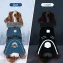 KYEESE Waterproof Dog Coat, Warm Windproof Jacket,Turtleneck Winter Dog Coats for Small Dogs with Leash Hole, Reflective Pet Clothes & Outdoor Apparel,Thick Fleece-Lined Winter Jacket,Navy Blue, Large