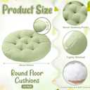 Fumete 12 Pcs Floor Pillows Cushions Seating 16 x 16 Inches Color Round Seat Reading Floor Chair Cushions for Kids Adults Classroom Home School Playing Supplies(Green), 15 x 15 inches