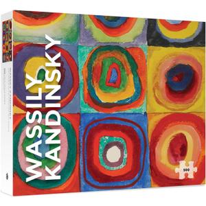 Pomegranate 500-Piece Jigsaw Puzzle for Adults, Wassily Kandinsky's Squares with Concentric Circles, Large Piece Puzzle, Matte Finish, Snug Fit