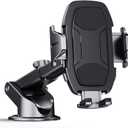 Phone Holders for Your Car | Car Phone Holders for IPhone with 360-Degree Rotation | Dashboard Cell Phone Holder | Easy Installation & Strong Grip for Safe and Convenient Driving, Black