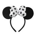 JIAHANG 3D Polka Dot Velvet Mouse Ear Hair Bow Headband,Amusement Photography Headband, Fashion Headwear for Women Girls (3D satin white)