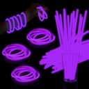 60 Pack 8 Purple Glow Sticks Bulk with 60 Connectors Neon Glow In The Dark Party favors Supplies for Holiday Birthday Party Decoration (Purple)