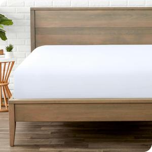 THREAD SPREAD 100% Pure Egyptian Cotton Fitted Sheet Twin Size - Luxury Sateen Bed Sheet for Twin Bed - White