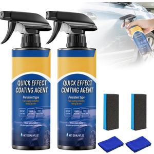 2Pcs Advanced Car Quick-Acting Coating Agent Spray,Quick Effect Coating Agent for Car,Cars Scratch Wax Polish Spray Waterless Wash