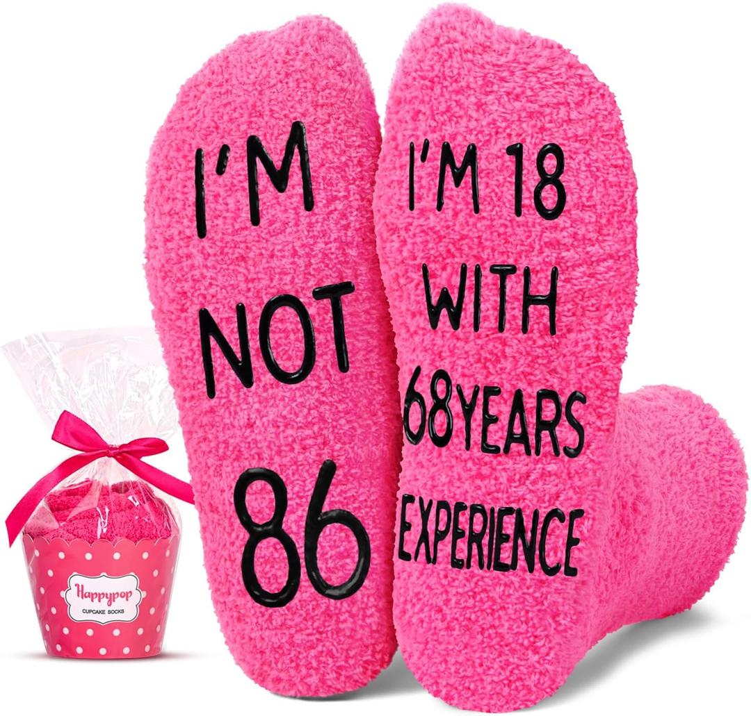 HAPPYPOP Birthday Gifts for Elderly Women - Gifts for 86 87 88 89 Year Old, Gifts for Her Old Lady (Im Not 86 Dark Pink)