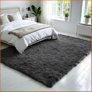 Eviva Fluffy 3x5 Rug - Fuzzy, Washable, Plush Feel - Shaggy, Kids & Girls Bedroom Rug for Modern Home Decor