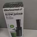 Elite Gourmet EJX600 Mini Compact Small Space-Saving Masticating Slow Juicer Cold Press Juice Extractor, Nutrient and Vitamin Dense, BPA-Free Tritan, Easy to Clean, 16 oz Juice Cup, Charcoal Grey