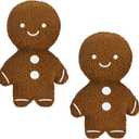 Bencailor 2 Pcs Gingerbread Christmas Pillows Plush Throw Gingerbread Men Pillows Cute Shaped Stuffed Pillows for Xmas Party Outdoor Cushion Decorations(Brown)