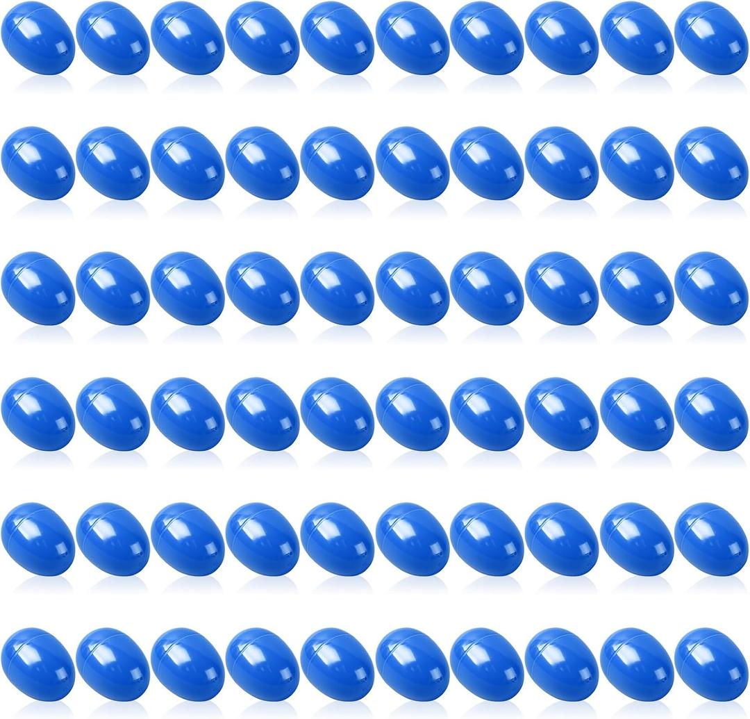 Easter Eggs 2.4 - Blue Fillable Easter Eggs - 60 Pcs Easter Basket Stuffers - Blue Eggs Bowl and Vase Filler Faux for DIY Spring and Easter Decorations (Blue)