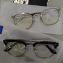 racico Eyewear Frame for Men and Women, Fashion Vintage Classic Blue Light Glasses Semi-Rimless Half Frame (**Black and Clear)