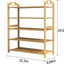 UDEAR Bamboo Shoe Rack 5-Tier Shoe Storage Organizer Entryway Shoe Shelf