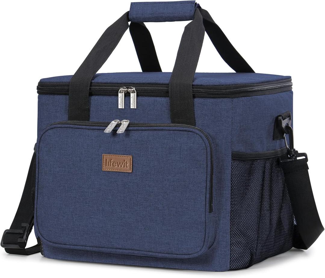 Lifewit Large Lunch Bag Insulated Lunch Box Soft Cooler Cooling Tote for Adult Men Women, Dark Blue 40-Can (24L) (Jumbo)