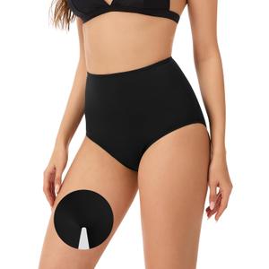 OVRUNS Camel Toe Bikini Bottoms High Waisted Swimsuit Bottom Tummy Control Waterproof UPF 50+ Bathing Suit for Women XL