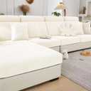 MAOILY Soothing Home Sofa Covers, Sofa Hero Covers for Couch, Couch Cushion Covers, Magic Sofa Covers Washable Sectional Couch Covers Stretch Slipcovers for Pets (Ivory White, Back Cover M)
