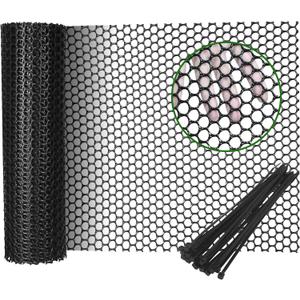 Gardzen Plastic Chicken Wire Mesh with 20pcs Ties, 16in x 10ft Durable Chicken Fence for Poultry, Garden Protection & DIY Crafting, Heavy-Duty Mesh Netting for Outdoor & Indoor Use