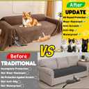 Cat Scratch Furniture Protector - Anti-Slip, Waterproof Sofa Cover to Keep Cats Off, Pet-Friendly Couch Protectors for 3 Cushion Couch, Brown Anti-Scratch Couch Cover for Pets and Kids 118"X71"