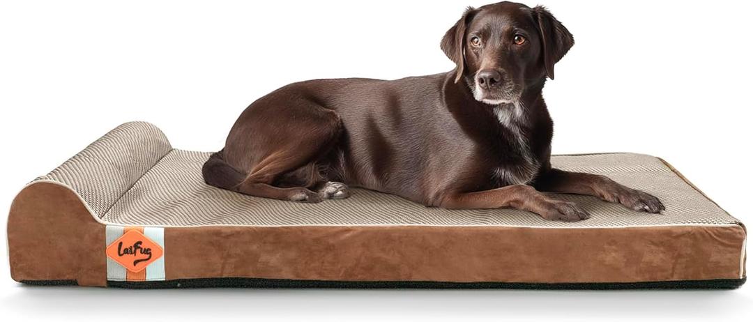 Laifug Orthopedic Memory Foam Dog Bed with Durable Water Proof Liner and Removable Washable Cover (Large (40"x25"x5.5"), Brown)
