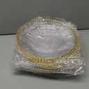 supernal 12pcs Clear Charger Plates Plastic Gold Chargers With Beaded Rimmed 13Inch Set of 12 Premium Plastic Dinnerware for Dinner Plates Suitable For Wedding,Party and Birthday Valentine's Day