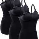 BRLIDO Womens Nursing Tank Tops Built in Bra for Breastfeeding Maternity Camisole Brasieres (Medium, Black*3)