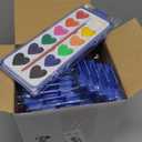 Sabary 18 Pack Valentines Day Watercolor Paint Sets Gifts Washable Watercolor Paintings with Card and 20 Meters Red Rope for Art Gifts Exchange Bulk