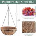 2 Set Artificial Flowers Hanging Plants in Basket,Artificial Hanging Flowers for Outdoor Indoor Decor,UV Resistant hanging Baskets with Fake Flowers for Spring Summer Patio Garden Porch Deck Decor