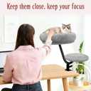 Cat Desk Bed, Desk Cat Bed Attachment for Indoor Cats, 360 Swivel Clamp-on Cats Perch with 40lbs Support, Sturdy Plush Resting Spot for Home Office,Gray