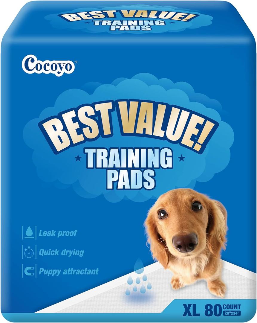 COCOYO Best Value Training Pads, 28" by 34" XL, 80 Count,Blue and White