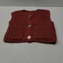 ANRABESS Women Chunky Knit Sweater Vest Button Down Casual Sleeveless Cardigan with Pockets Spring Trendy Outfits 2025 Rust Medium