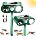 2Pack Upgraded Sonic Fortress Pro Deer Repellent Solar Ultrasonic Animal Repellent Outdoor Cat Deterrent with Motion Sensor Strobe Light for Skunk Rabbit Raccoon Squirrel Fortress Pro for Yard Garden
