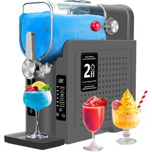 Slushie Machine No Ice Needed 88oz Slushy Frozen Drink &Soft Ice Cream Maker for Home, 6 Preset Programs, Self-Clean, Time Temp Display for Margaritas/Frapps/Milkshakes/Smoothies/Ice Cream