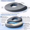 Bed Sore Pressure Relief Pillow, Donut Hole Pillow for Your Butt, Donut Pillow Cushion for Sitting and Sleeping, O-Shaped Tailbone Support Pillow, Cushion for Bed Sores on Buttocks