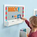 Play Platoon Building Brick Wall Mount Activity Toy with Storage - 21 x 14 inch Frame, Large Wall Activity Display Building Blocks Baseplate Panel, Compatible with All Major Brands