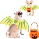 Dog Halloween Costume Dragon Wings for Dogs, Small Medium Large Dog Costume, Dinosaur Pet Puppy Outfit with Pumpkin Bags Cosplay Clothes Christmas Cat Dress up Accessories