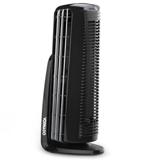 Vornado Duo Small Room Tower Air Circulator Fan, Black, 14 In.