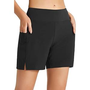 baleaf Women's 3''/ 5"/ 7" Quick Dry High Waisted Swim Board Shorts UPF 50+ Swimsuit Bottom Trunks with Liner L