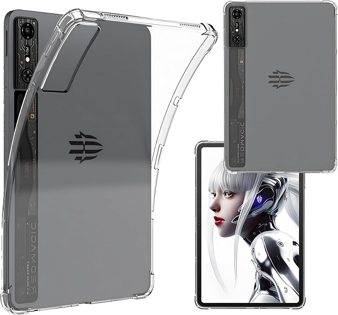 2 x Case Compatible with 10.9 Inch Nubia RedMagic Gaming Pad Pro Tablet, Includes a Screen Protector - Ultra Clear Soft Flexible TPU Cover,Transparent.