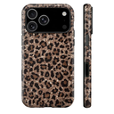 for iPhone 17 Pro Max Case,Luxury Sparkle Leopard Print Pattern Vintage Cheetah Design,Dual Layer Soft TPU Hard PC Bumper Case,Protective Phone Cover for Women Girls-Brown Leopard Print