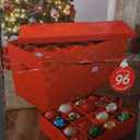 Simplify 96 Ornament Storage Box | Dimensions: 37.5"x 19"x 17.75" | Holds 96 Ornaments | Stackable | Easy Carry Handles | Red | Christmas Storage