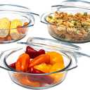 Simax Casserole Dish Set with Lid, Round Glass Cookware, Borosilicate Glass, Made In Europe 1 Qt, 1.5 Qt and 2 Qt Baking Dishes, Set of 3