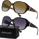 EYEGUARD 2 Pack Bifocal Reading Sunglasses for Women Oversized Sun Readers UV400 Protection Outdoor Reading Glasses, 1.50