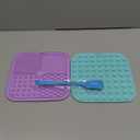 LUKITO Lick Mat for Dogs & Cats 2 Pack with Suction Cups, Dog Lick Mat for Anxiety Relief, Dog Toys to Keep Them Busy, Peanut Butter Licking Pad for Boredom Reducer, Perfect for Bathing Grooming (Large-Blue&Purple+1 Spatula)